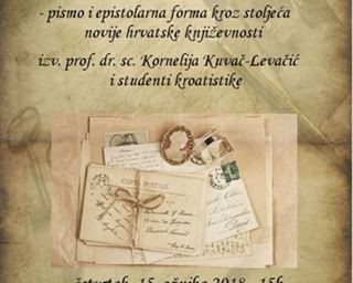 Poziv na predavanje o pismu i epistolarnoj formi novije hrvatske književnosti (Zadar čita 2018.)